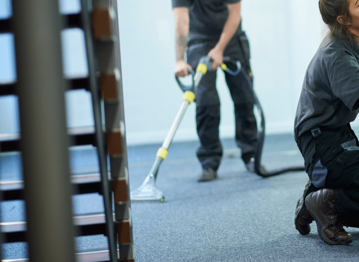 RJB professional cleaning team with equipment